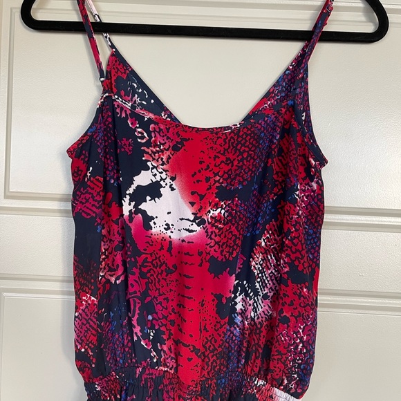 AQUA Bloomingdale’s Excl. Multi-Colored Scale-Print Sleeveless Jumpsuit - Sz S - Picture 6 of 10